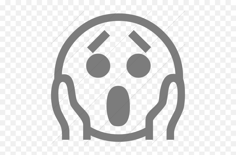 Simple Dark Gray Classic Emoticons Face - Fear Icon Black And White Png,Screaming Icon