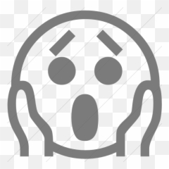 Simple Dark Gray Classic Emoticons Face - Fear Icon Black And White png