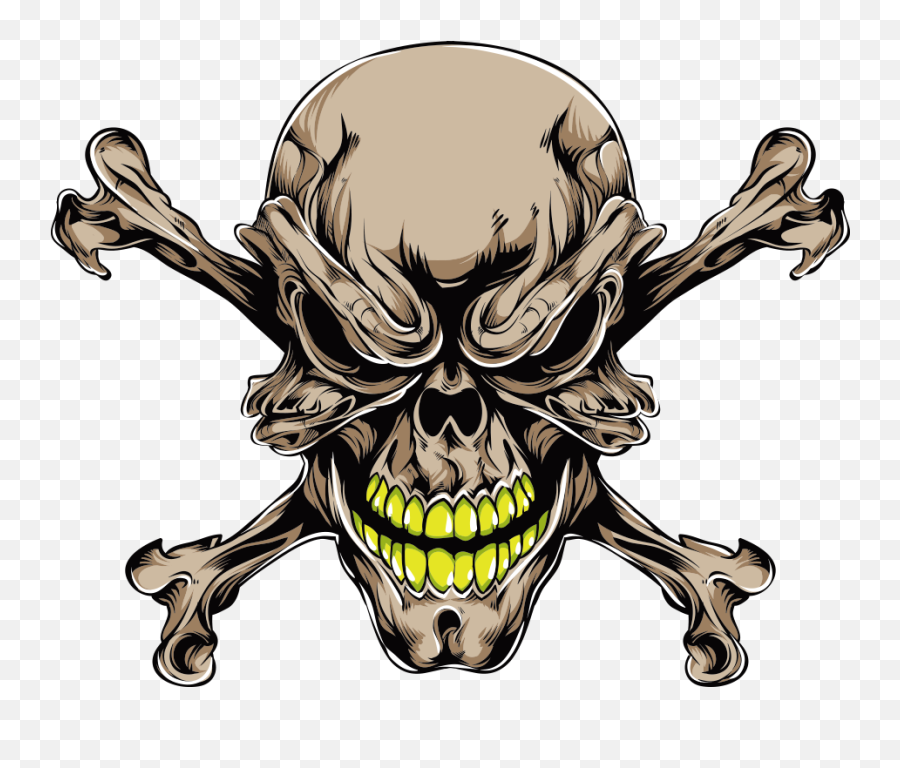 Download Tattoo Prints Skull Brown Bones Vector Human Hq Png - Skulls And Bones Png,Bones Png