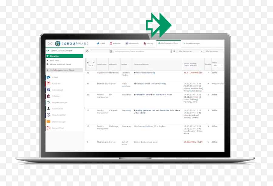 Egroupware Tacking System - Keeping An Eye On Service Cases Vertical Png,Eye Icon On Computer