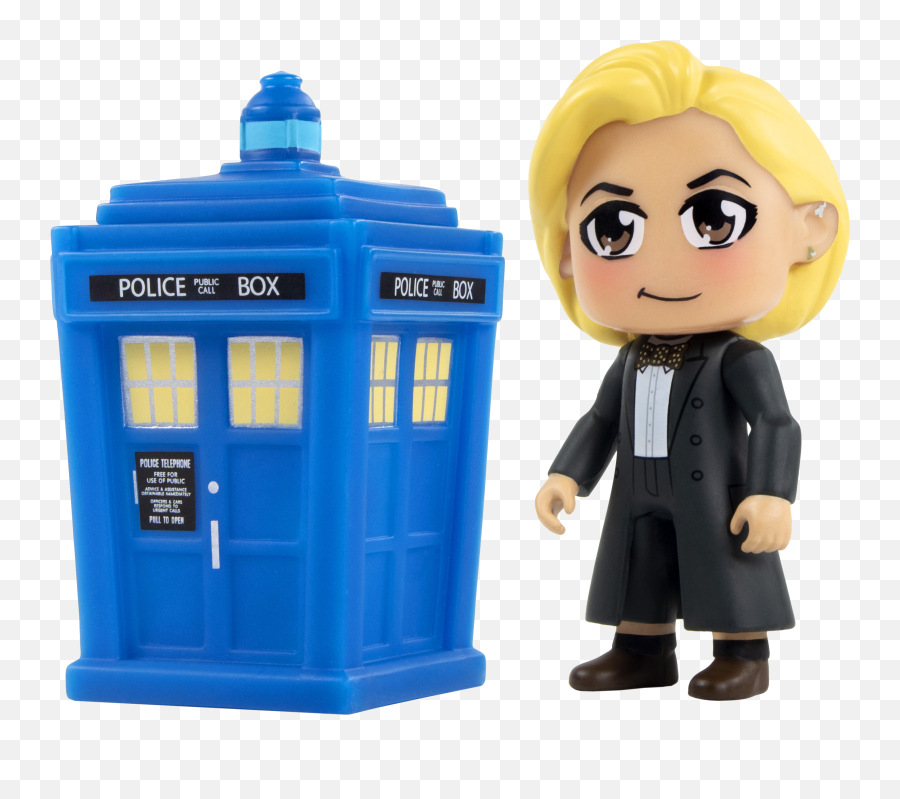 Doctor Who Flashback Collection Titans Vinyl Figure Glow In The Dark Tardis U0026 Thirteenth Tuxedo Variant - Fictional Character Png,Tardis Icon Png