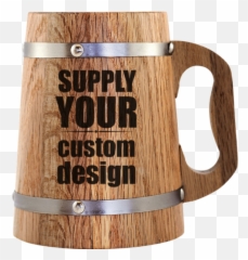 Custom Design Beer Mug - Wooden Australia png