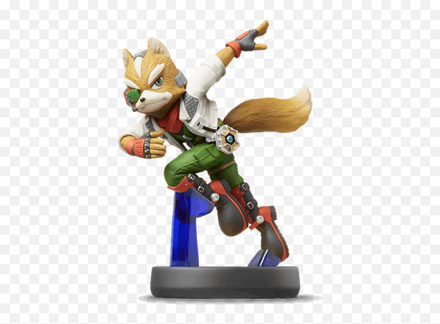 Nintendo Amiibo Super Smash Bros - Fox Mcloud Character Figure Preowned Star Fox Amiibo Png,Nintendo Characters Png