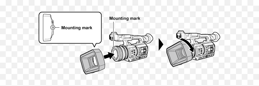 Mounting The Lens Hood Operating Instructions Ag - Cx350aj Cylinder Png,Gray X Cancel Delete Icon