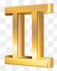 Gemini 3d Gold Zodiac Sign Png Clip Art