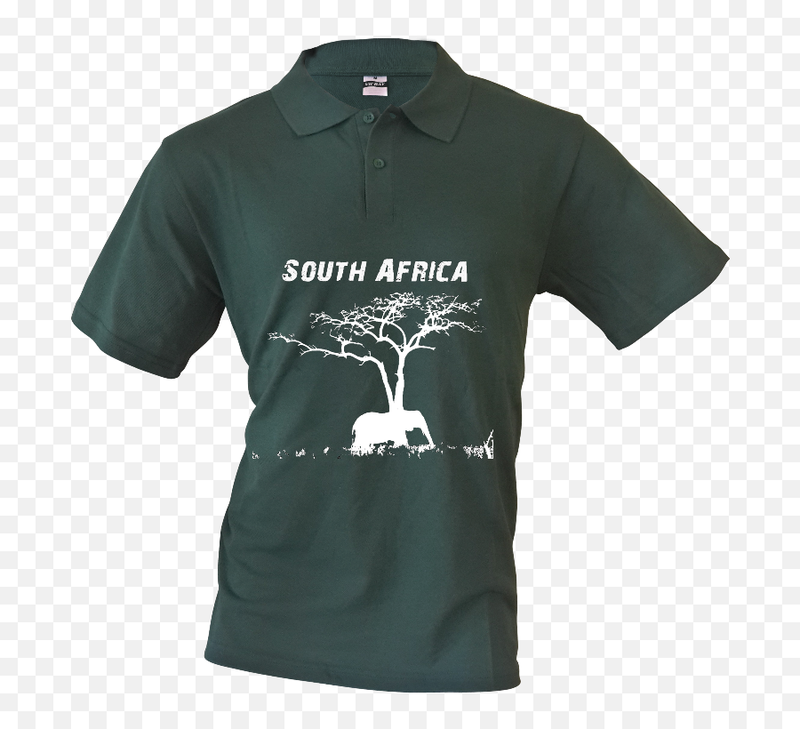 Download Hd Mens Golf Shirt South Africa Elephant Silhouette - Polo Shirt Png,Elephant Silhouette Png