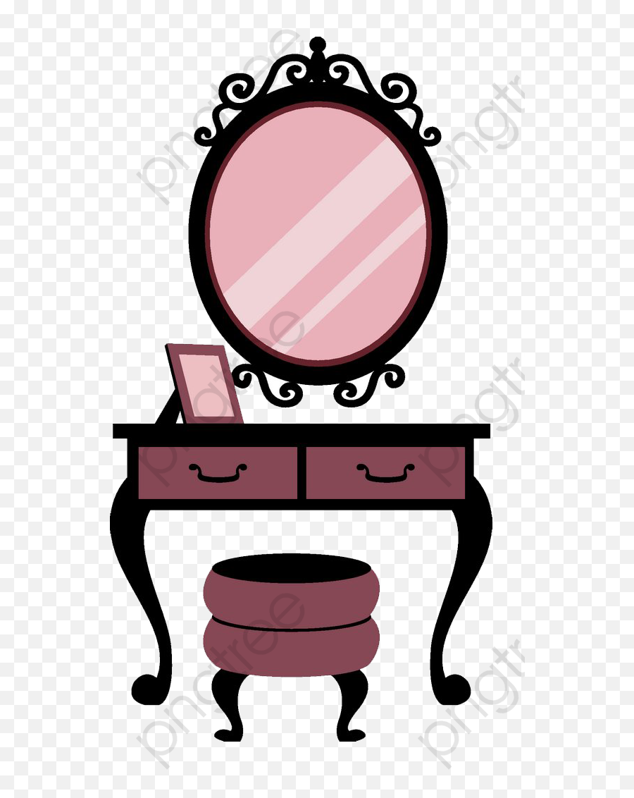 Library Of Dressing Table Clip Art Png Files - Vanity Cartoon Png,Table Clipart Png