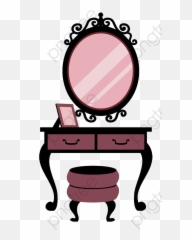 Library Of Dressing Table Clip Art Png Files - Vanity Cartoon Png,Table Clipart Png