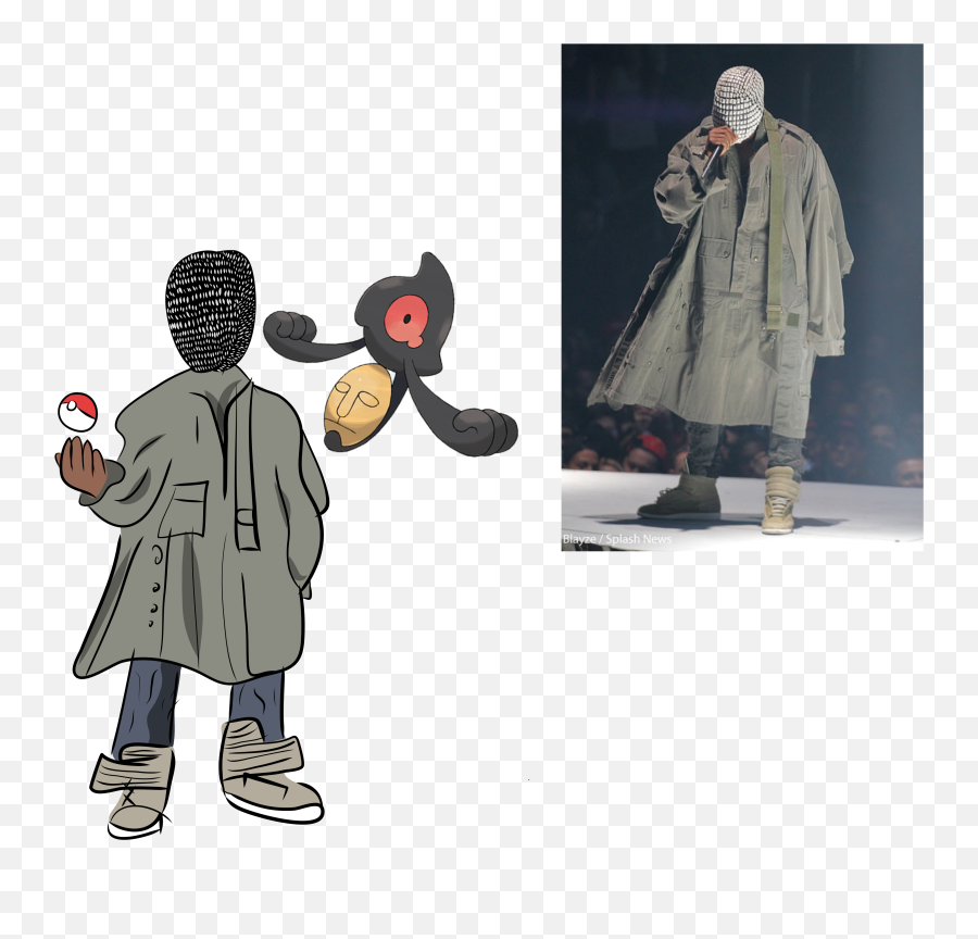 Quick Sketch Of Kanye As A Pokémon Trainer - Kanye West Ye Outfit Png,Kanye Face Png
