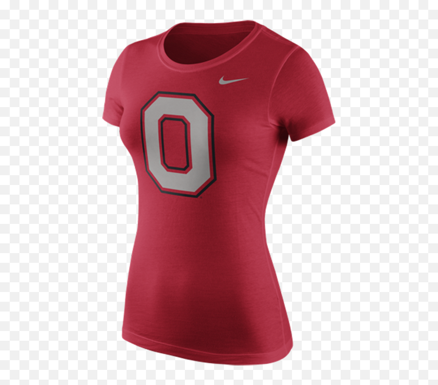Nike Ohio State Buckeyes Womens Red Logo Crew Short Sleeve T - Shirt 12513948 Active Shirt Png,Nike Logo Jpg