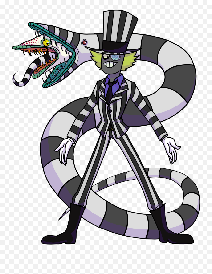 Black Hat Desguised As Beetlejuice For Haloween Clipart Png