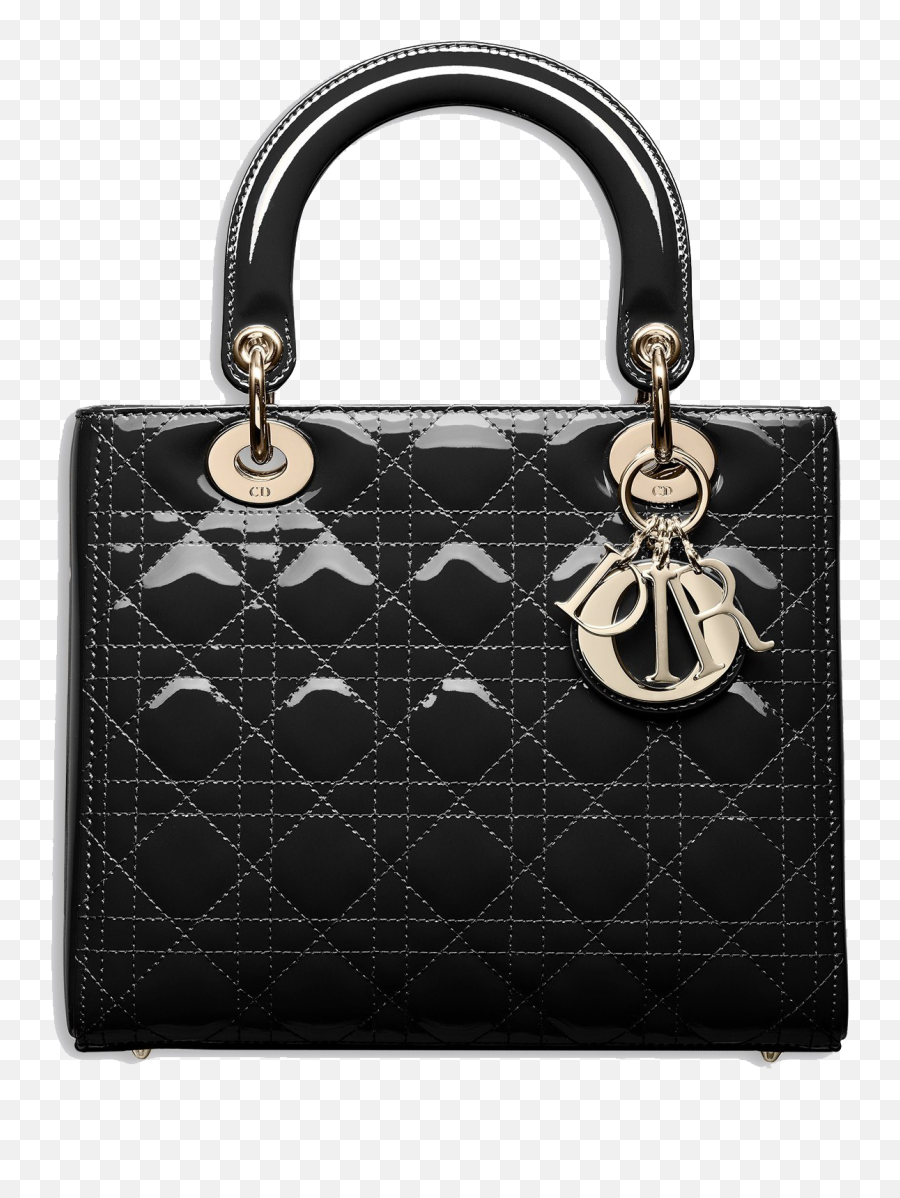 Black Dior Bag Png Image Background - Dior Lady Patent Leather,Handbag Png