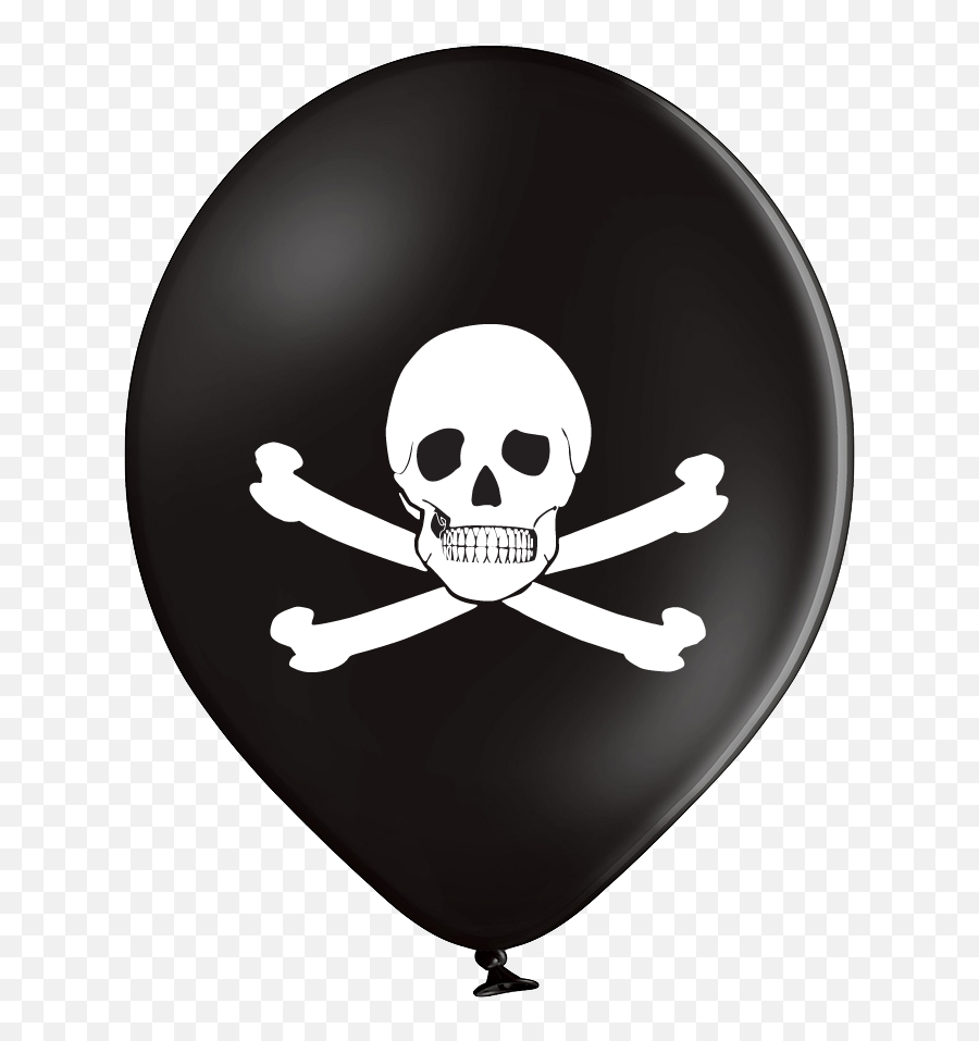 Latex Preprinted Skull And Crossbones Balloons 10 - Pirate Party Png,Skull Crossbones Png