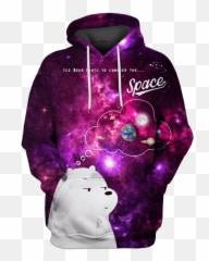 Ice Bear Wants To Conquer The Space Custom T - Shirt Hoodies Apparel Ice Bear Galaxy Png,Ice Bear Png
