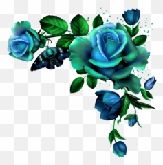 Download 0 D5aec B96f6af3 Orig - Blue Rose Flower Borders Blue Rose Flower Border Png,Rose Border Png