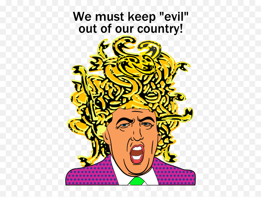 Trump Medusa Evil Path Free Svg - Donald Trump Evil Cartoon Png,Medusa Png