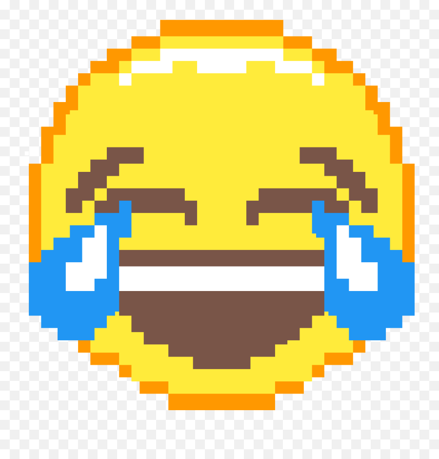 Pixilart - Laughing Crying Emoji Pixel Art Png,Laugh Cry Emoji Png