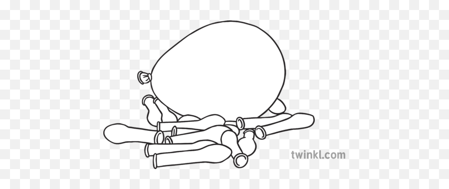 Water Balloons Black And White Illustration - Twinkl Twinkl Happy Png,Water Balloon Png