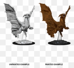 Young Copper Dragon - Unpainted Miniatures png