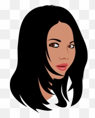 Library Of Long Black Hair Graphic Png Files - Black Hair Woman Clipart