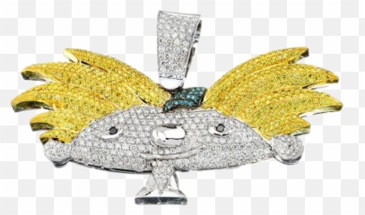 Diamond Iced Out Hey Arnold Pendant - Pendant Png,Hey Arnold Png