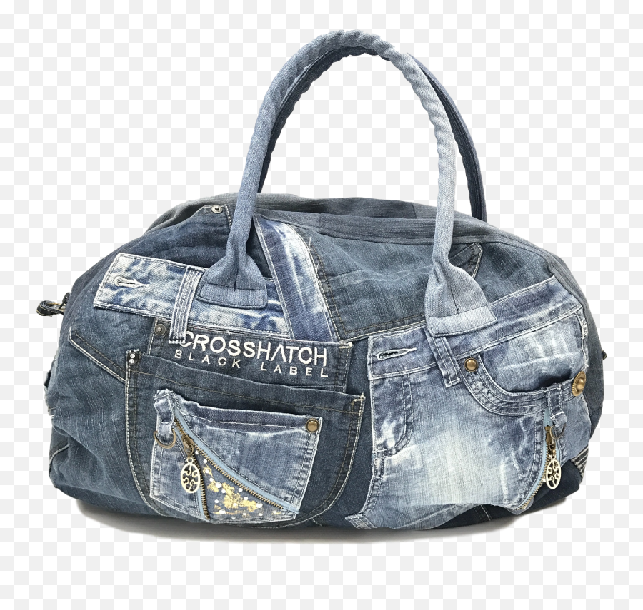 Crosshatch Jewelled Denim Duffle Bag - Tote Bag Png,Duffle Bag Png