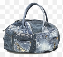 Crosshatch Jewelled Denim Duffle Bag - Tote Bag Png,Duffle Bag Png
