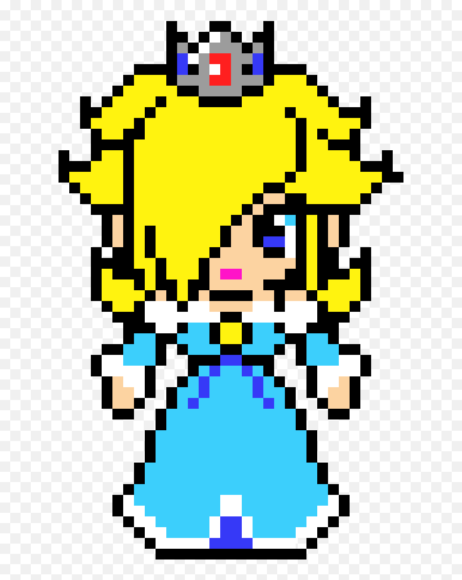 Mario Rosalina Pixel Art Grid - Rosalina Mario Pixel Art Pixel Art Mario Princess Rosalina Png,Pixel Mario Transparent