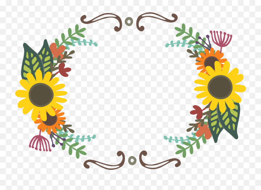 Yellow Floral Wreath Png Image - Transparent Fall Floral Wreath Clip Art,Floral Wreath Png