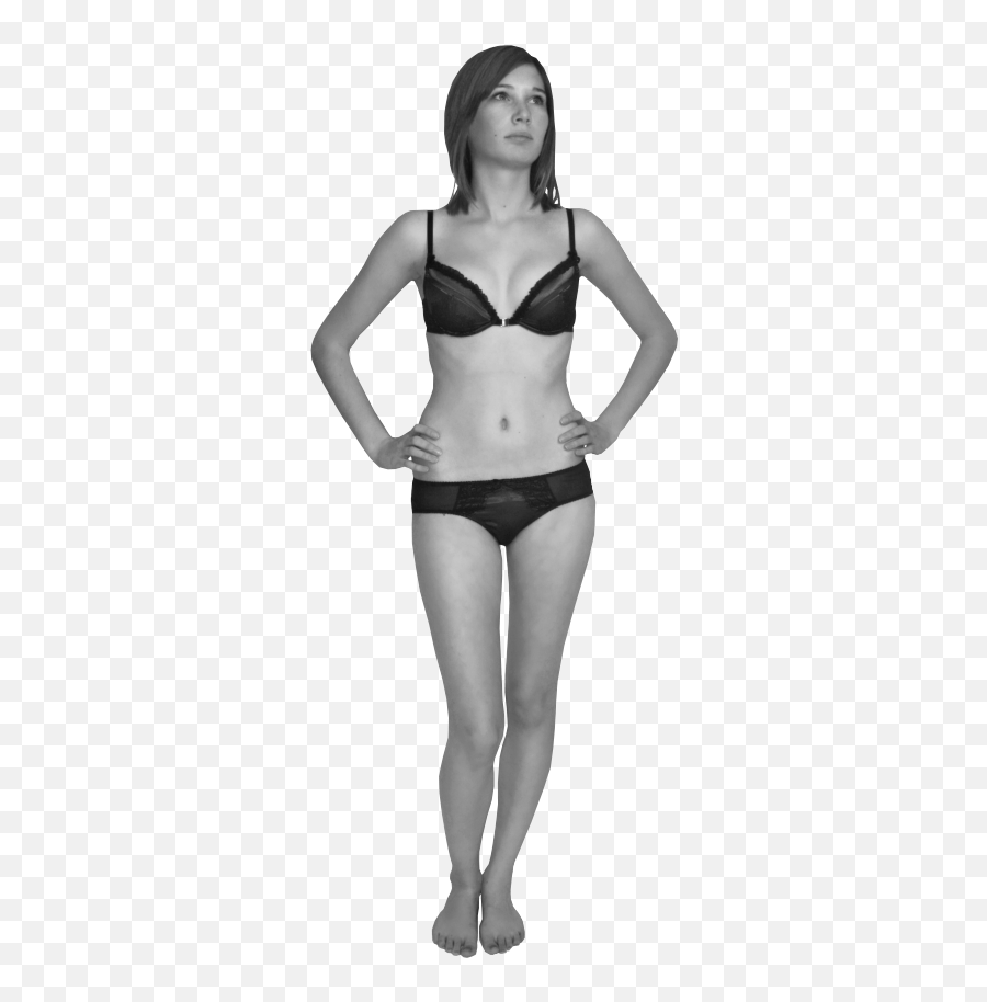 File:Girl in bra and panties - black and white - transparent.png