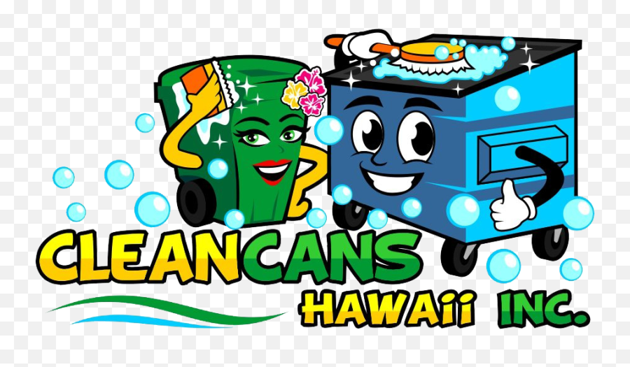 Clean Cans Hawaii Inc Residential U0026 Commercial Trash Bin - Clean Trash Can Png,House Cleaning Logo