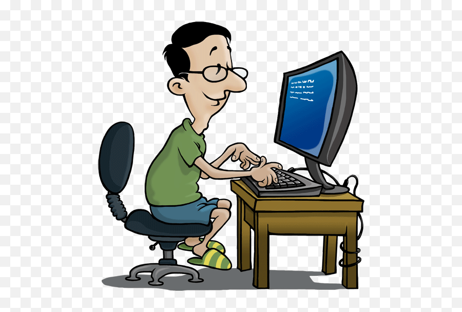 Computer Clip Art Office - Computer Png Download Working On The Office,Cartoon Computer Png