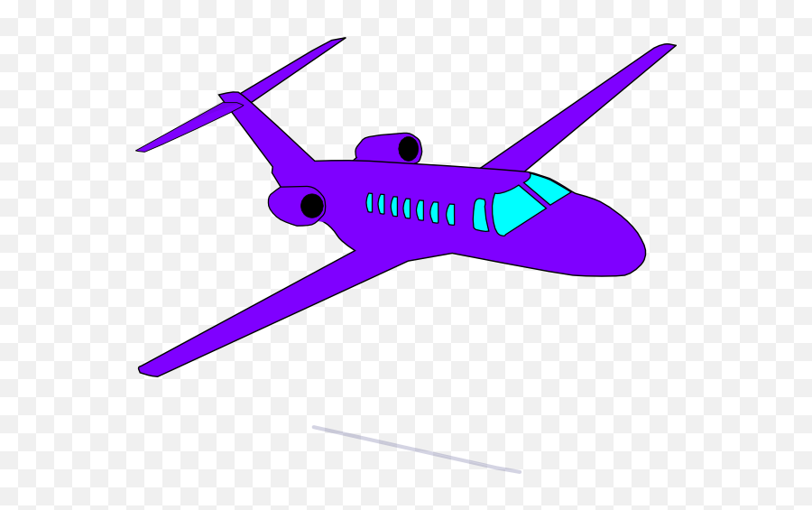 Purple Plane Clip Art - Vector Clip Art Online Blue Plane Clipart Png,Airplane Clipart Transparent Background