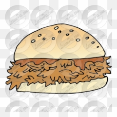 Bbq Sandwich Picture For Classroom Therapy Use - Great Bbq Bbq Sandwich Clipart Png,Bbq Transparent