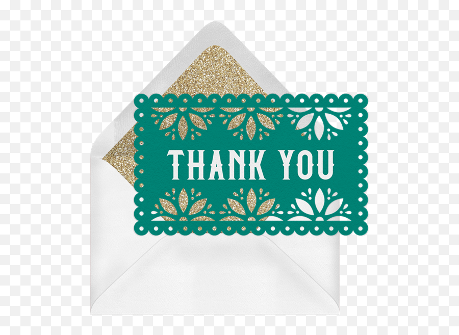 Classic Papel Picado Thank You Notes In - Paper Png,Papel Picado Png