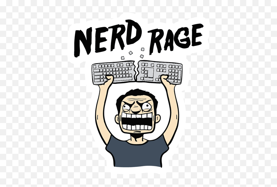 Nerd Rage Sticker - Just Stickers Nerd Rage Sticker Png,Rage Transparent