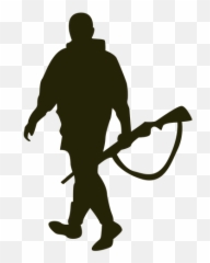 Hunter Gun Left Facing Walking Silhouette - Transparent PNG Walking Silhouette