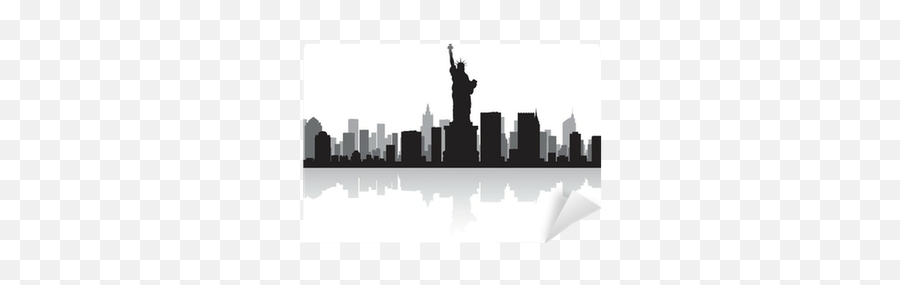 New York City Skyline Silhouette Wall - New York Minimalist Art Png,City Skyline Transparent