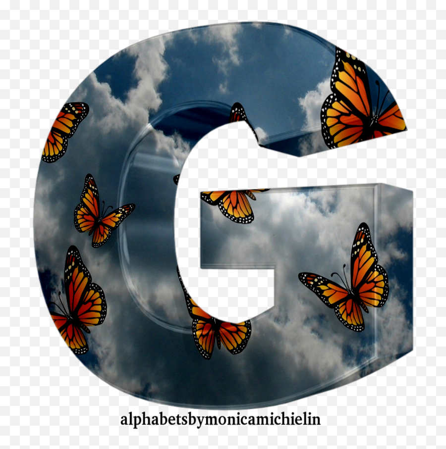 Monica Michielin Alphabets Butterflies Alphabet Blue Sky - Monarch Butterfly Png,Icon Viceroy