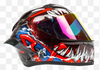 Full Face Motorcycle Helmet Venom Cool With Big Spoiler Tail Riding Motocross Racing Motobike - png