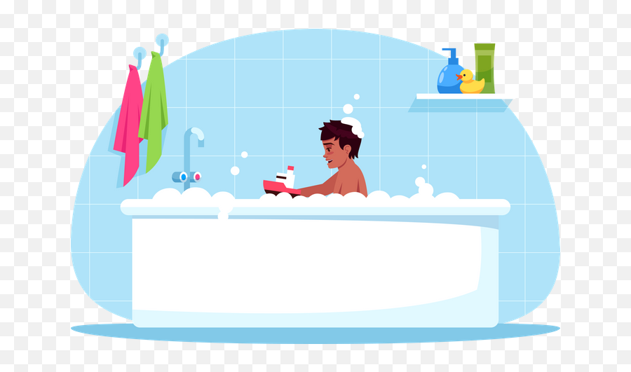 Best Premium Boy Bath Time Illustration Download In Png - Bubble Bath,Bathroo Bidy Icon Png
