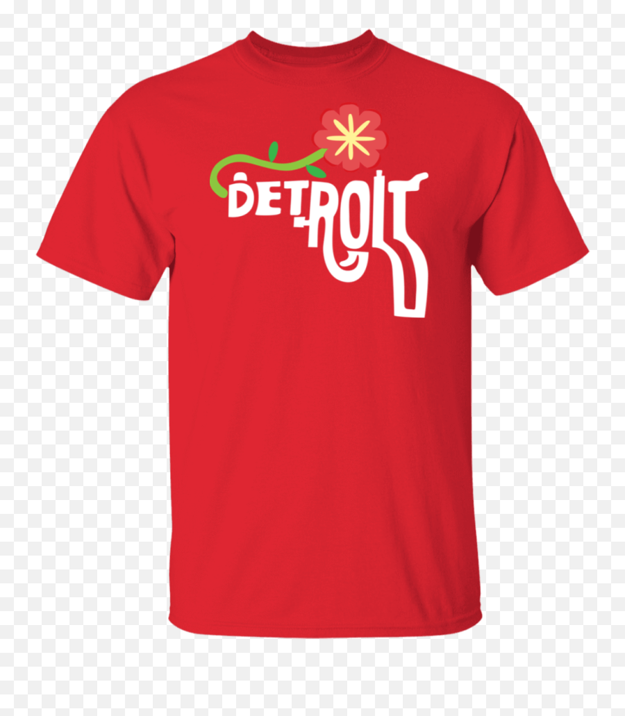 A Detroit Flower Gun Gildan 53 Oz T - Shirt Red 6xl Png,Glue Gun Icon