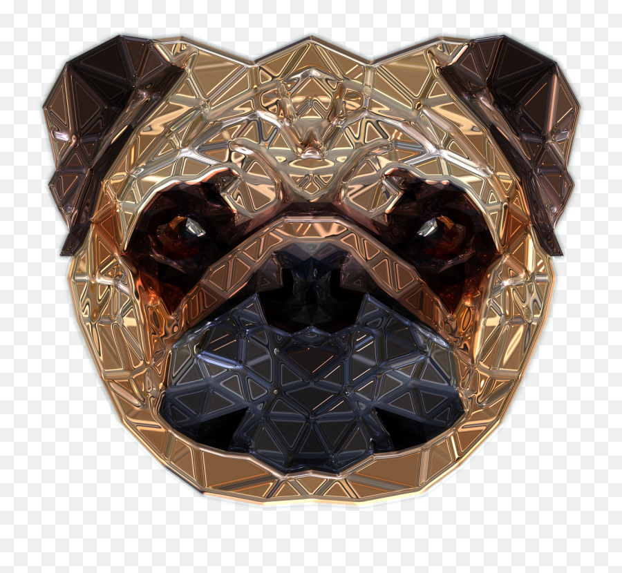 Dog Head Metallizer Art Glass Png Image - Pug Polygon,Dog Head Png