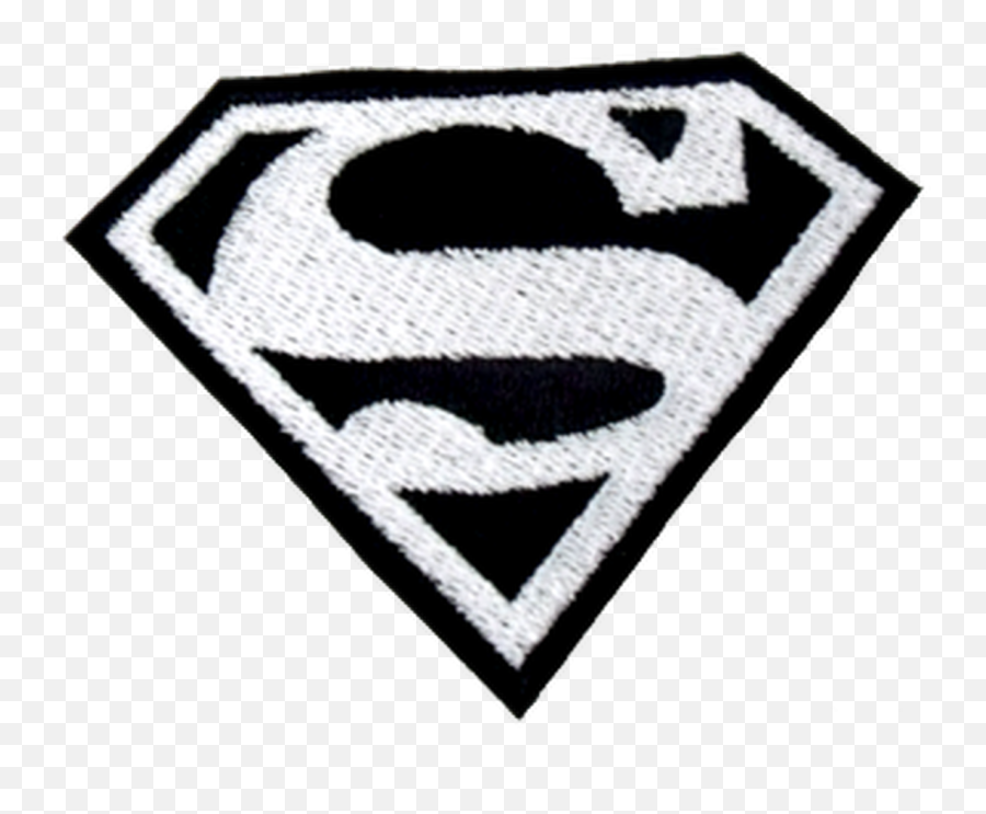 White Superman Embroidered Patch - Super Girl Coloring Pages For Kids Png,Superman Logo Black And White