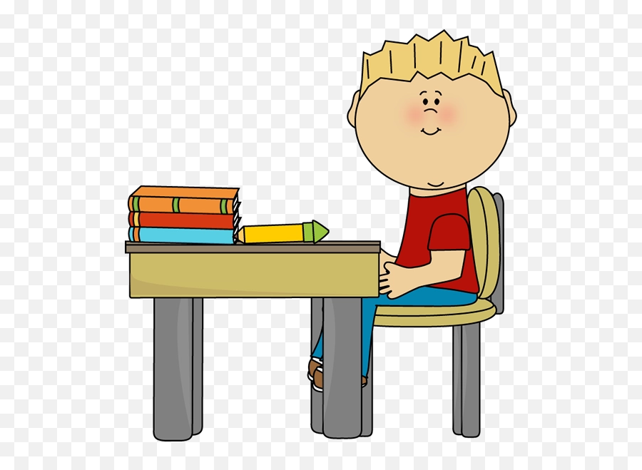 Download Free Png Kid - Sitting In Chair Clipart,School Desk Png