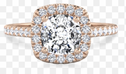 Molly Cushion Cut Halo Ring - Ring Png,Halo Ring Png