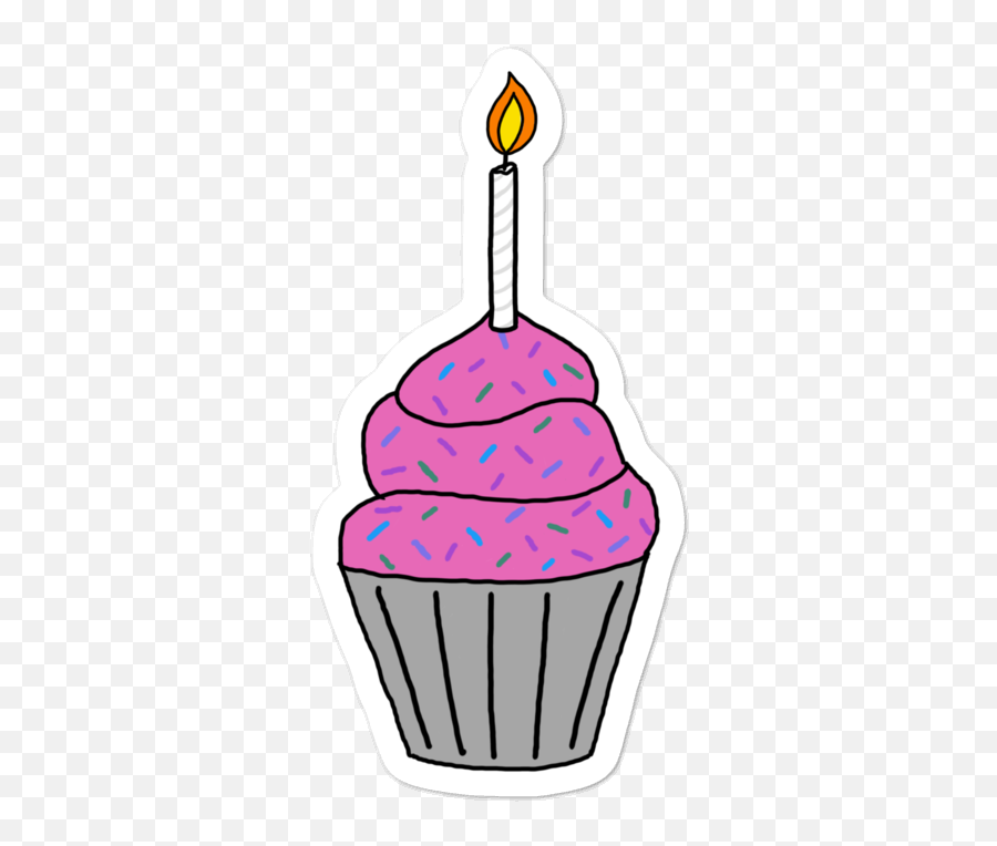 Birthday Cupcake Vinyl Sticker - Cupcake Png,Birthday Cupcake Png