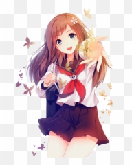 Anime Girl Transparent Png - School Uniform