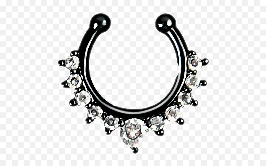Download Piercing No Septo Falso Preto Png Image With - Septum Piercings Transparent Background,Piercing Png
