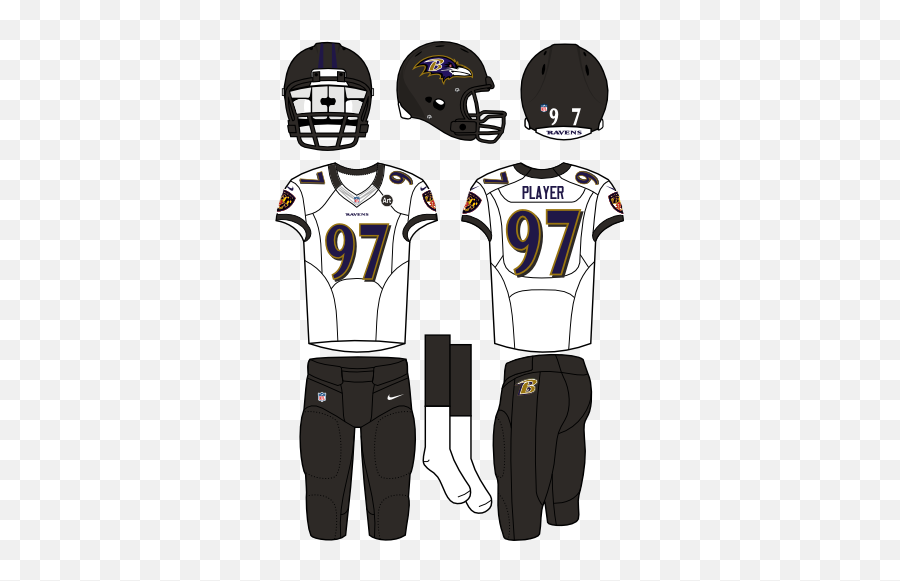 Baltimore Ravens Road Uniform - National Football League Tampa Bay Buccaneers Uniforms Png,Ravens Logo Images